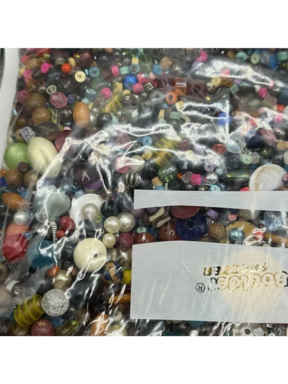 4lb Lot Of Mexed‎ Beads Glass, Metal, Plastic, Clay, Wood